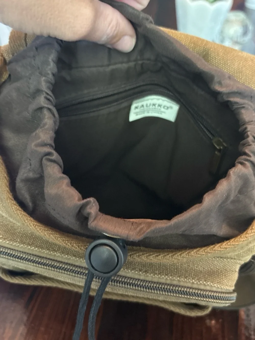 Kaukko Olive Brown Canvas Messenger Sling Bag for Men